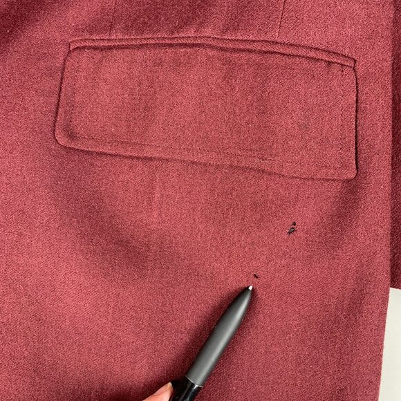 Vintage 80s Harvard Mens Wool Band Blazer Embroidered Logo Flawed w/ Moth Holes - Picture 13 of 16